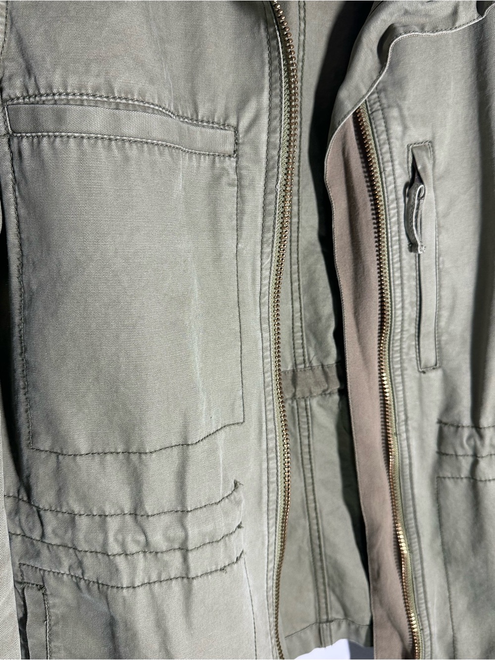 Madewell 100% Cotton Olive Utility Jacket Medium - Picture 6 of 11